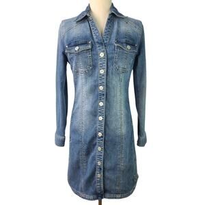 INC International Concepts Light Blue Button-Down Dress